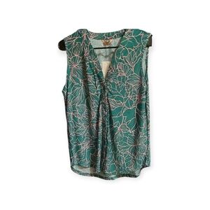 Mana Elegant Green Floral Blouse